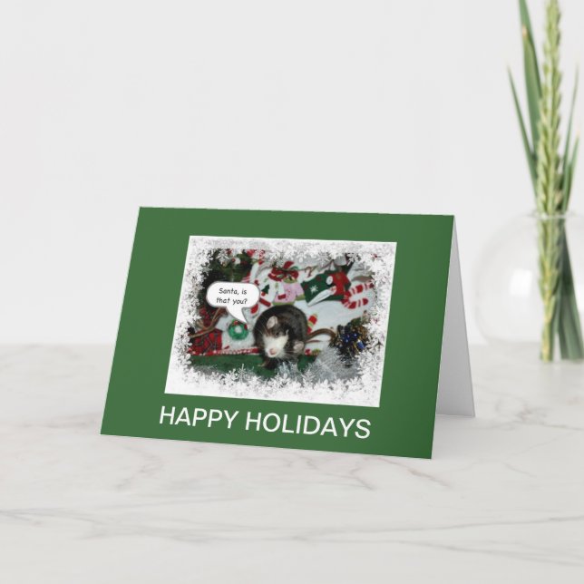 Père Noël et la carte de vacances Rattie (Devant)