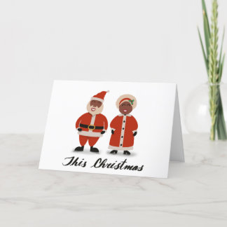 Père Noël et Mme Claus Carte de Noël Black Père No