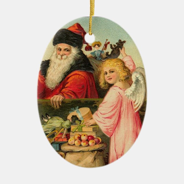 Père Noël et ornement de Noël d'ange (Devant)