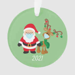 Père Noël et Reindeer 2021 Masque visage Noël couv