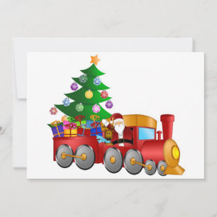 père Noël et Reindeer en train rouge avec carte ca