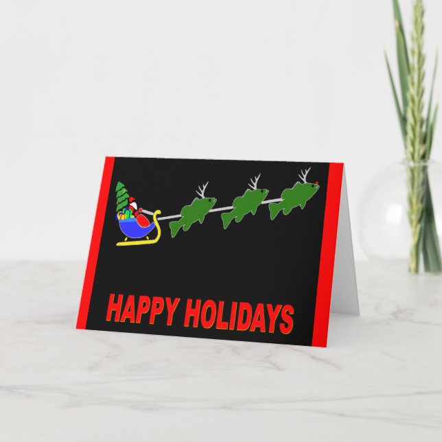 Père Noël et sa carte "de cerfs communs bas" (Devant)