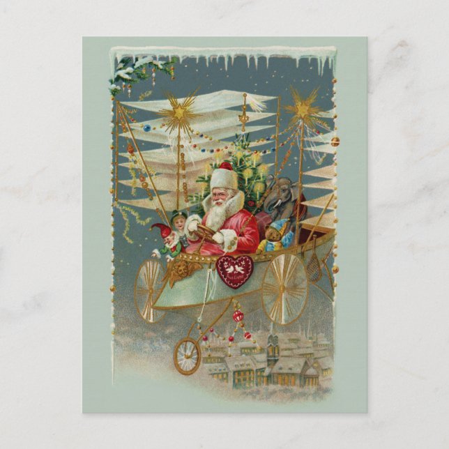 Père Noël et sa carte postale Extraordinaire de la (Devant)