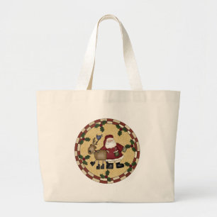 Père Noël et sac fourre-tout à Noël de renne