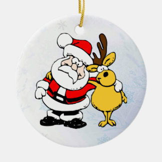 Père Noël et ses ornements de Noël Reindeer