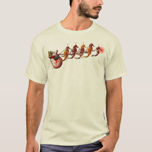 Père Noël et T-shirt de Sleigh d'hippocampe