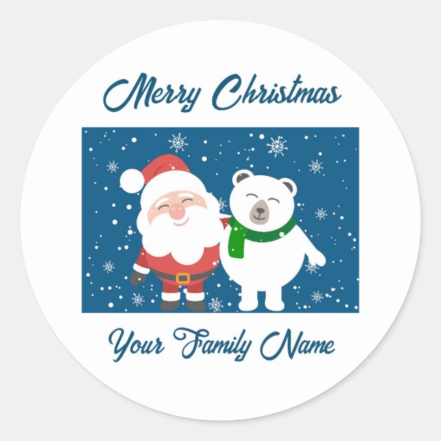 Père Noël et un Sticker pour ours polaire (Devant)
