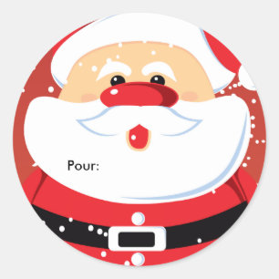 Père Noël Etiquettes cadeaux Autocollants ronds