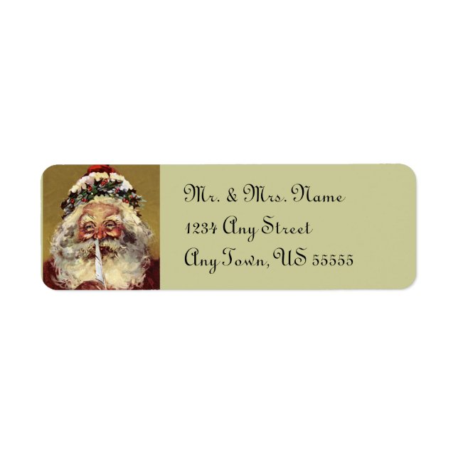 Père Noël Étiquettes de adresse de Noël (Devant)