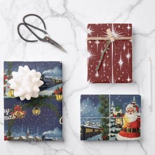 Père Noël Express neigeux Papier d'enveloppement r