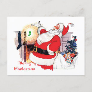 Père Noël faire-part Baby sur le chemin Carte post
