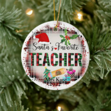 Père Noël Favori Enseignant Ornement en céramique