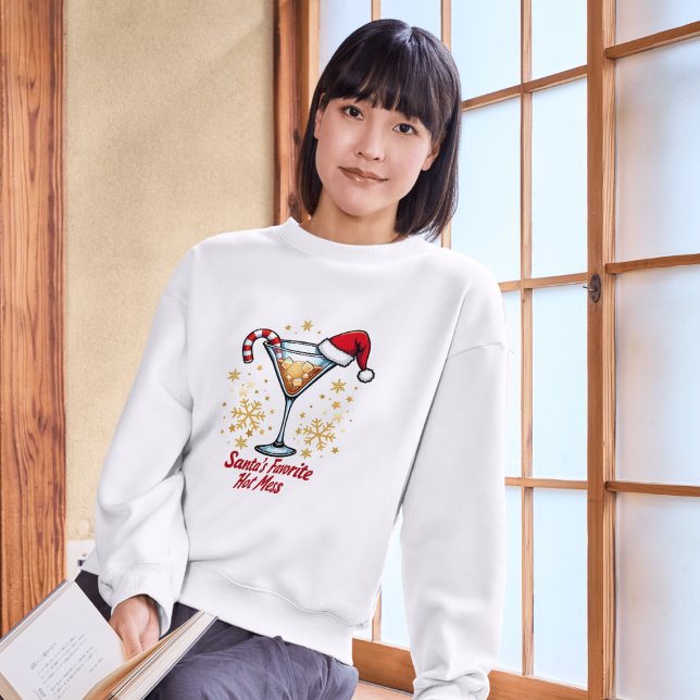 Père Noël Favori Hot Mess Sweatshirt (Créateur téléchargé)