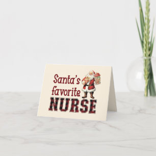 Père Noël Favorite Nurse, carte de Noël pour infir