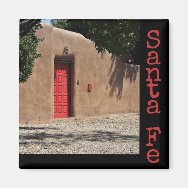 Père Noël Fe New Mexico Red Door et Adobe Magnet (Devant)