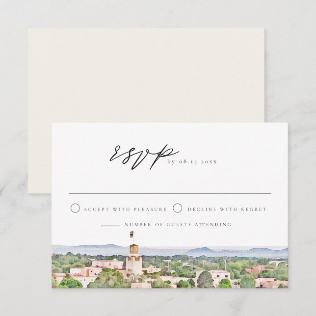 PÈRE NOËL FE Nouveau Mexique Skyline Wedding Carte (Devant / Derrière)