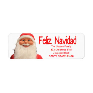 Père Noël Feliz Navidad étiquette de Noël