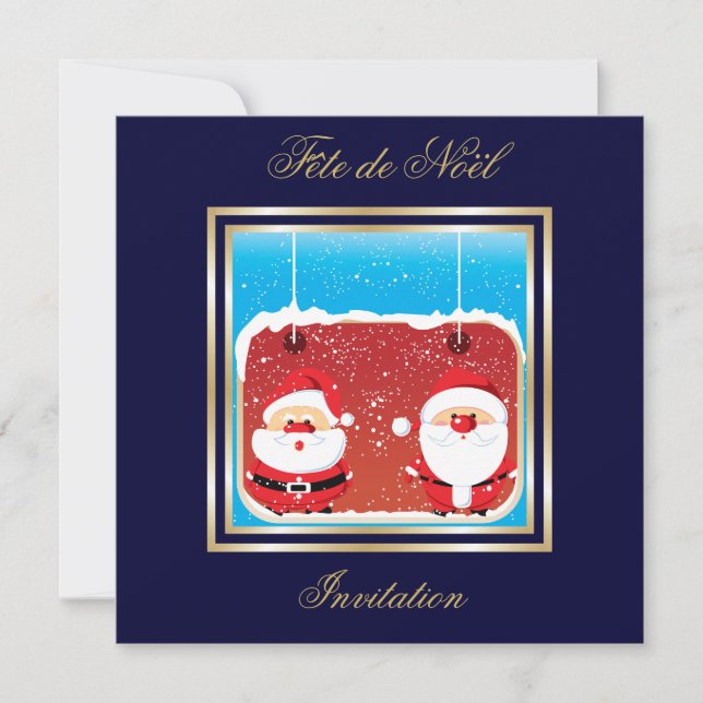 Père Noël Fête de Noël invitation (Devant)