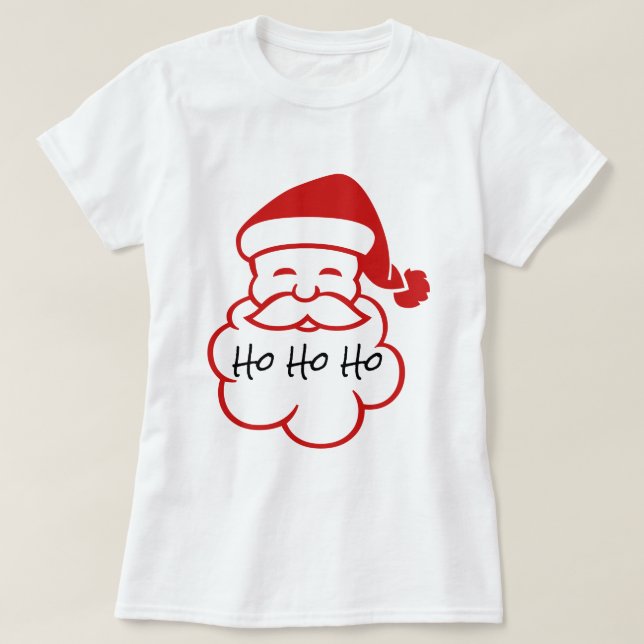 Père Noël font face Ho Ho Ho au T-shirt blanc (Design devant)