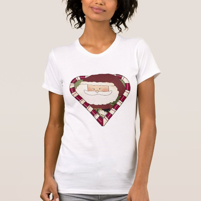 Père Noël Heart Holiday Tshirts et cadeaux (Devant)