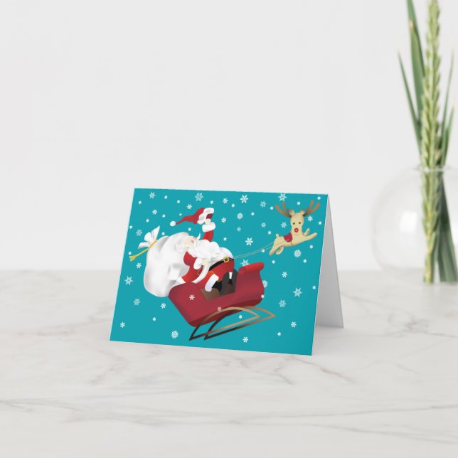 Père Noël heureux et carte de voeux de Noël de (Devant)