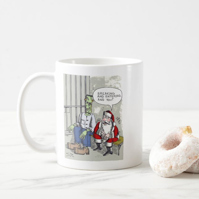 Père Noël In Jail tasse (Avec donut)