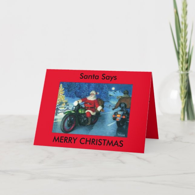 Père Noël indique la carte de moto de Joyeux Noël (Devant)