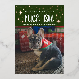 Père Noël, j'ai été Nice-Ish Pet Foil Carte de vac