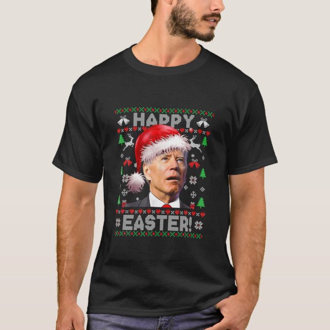 Père Noël Joe Biden Joyeux Noël Pâques moche Sweat (Devant)