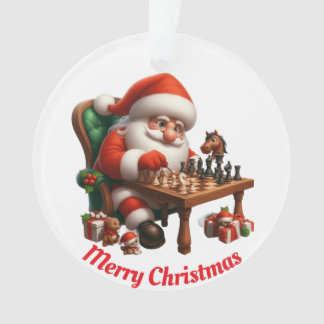 Père Noël jouant aux échecs unique