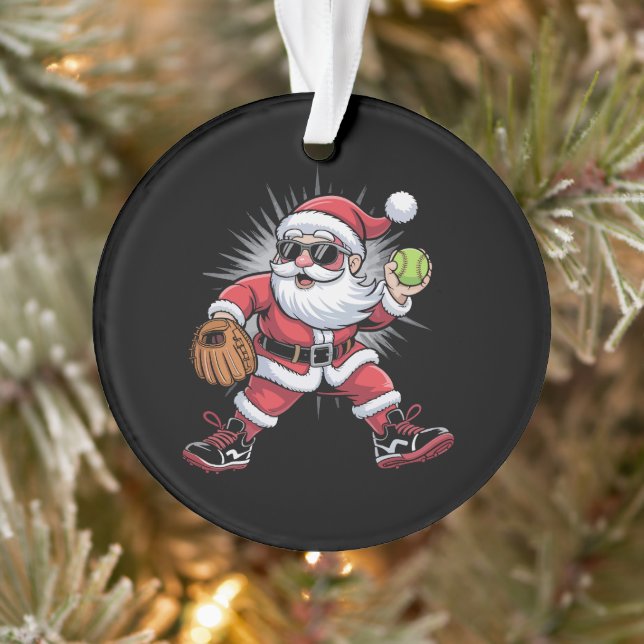 Père Noël Jouer au softball comme Pitcher Christma (Arbre)