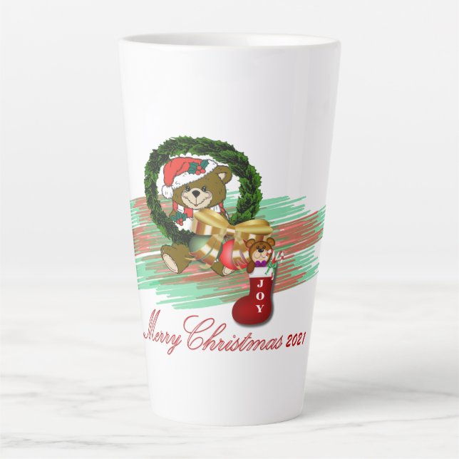 Père Noël Joy Sock Latte Mug de Noël (Devant)