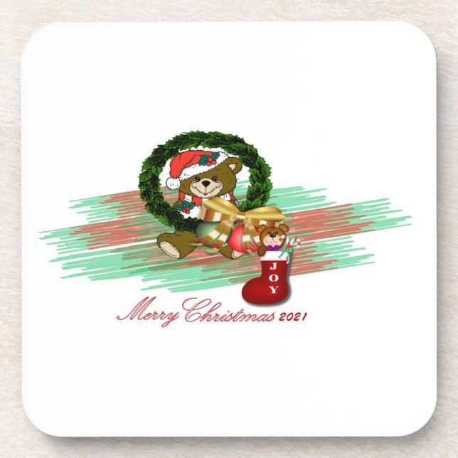 Père Noël Joy Sock Noël dessous de verre en plasti (Devant)