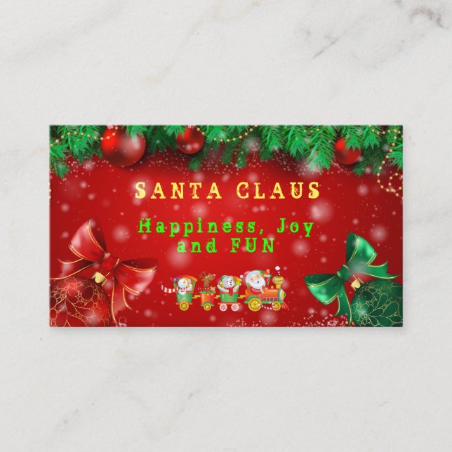 Père Noël Joyeux Carte de visite de Noël (Devant)