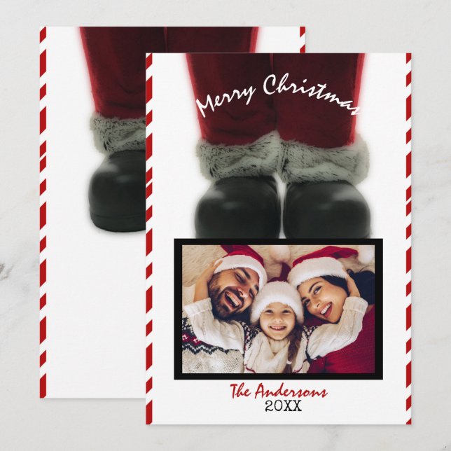 Père Noël Joyeux Carte photo de Noël (Devant / Derrière)
