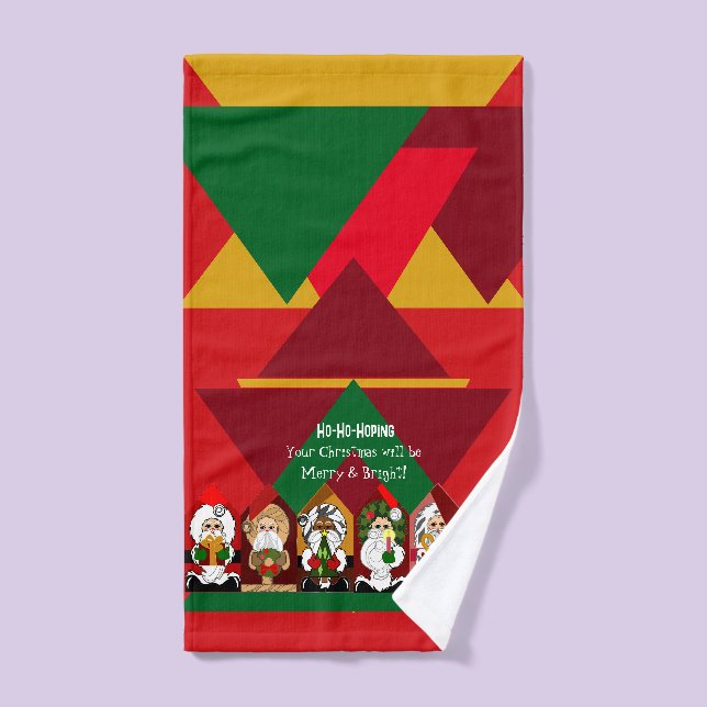 Père Noël Joyeux et brillant dessin de Noël (Serviette à main)