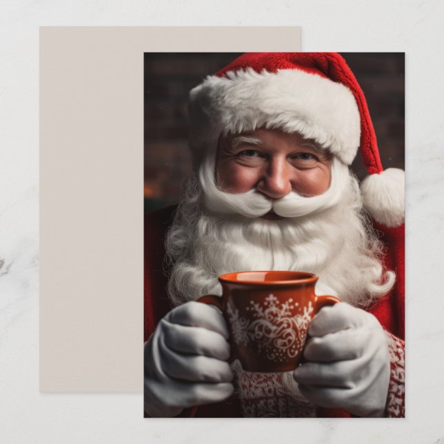 Père Noël Joyeux Noël Cartes de fin de année plats (Devant / Derrière)