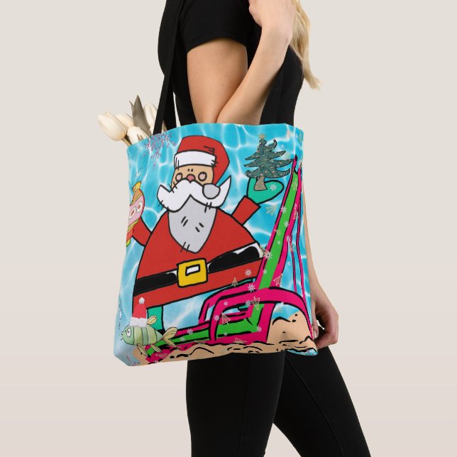 Père Noël Joyeux Sacs fourre-tout féminins de Noël (De près)