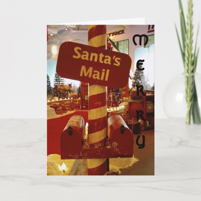 PÈRE NOËL MAILBOX À LA CARTE DE NOËL DU NORD POLE (Devant)