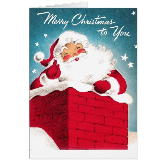 Père Noël mignonne dans une cheminée (Devant)