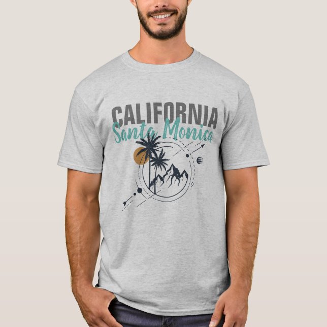 Père Noël Monica California Geometry Palms T-Shirt (Devant)