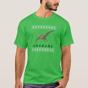 Père Noël montant un ptérodactyle - T-shirt lai