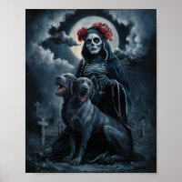 Père Noël Muerte avec deux Poster de Chien à Tête