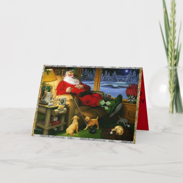 Père Noël Napping après le golf sur une carte de N (Devant)