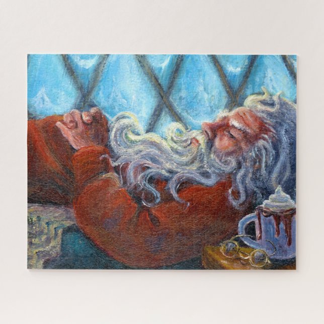 "Père Noël Napping" Jigsaw Puzzle (Horizontal)