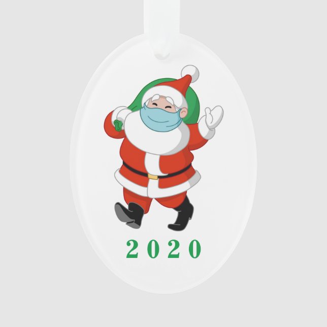 Père Noël personnalisable portant un masque médica (devant)