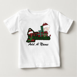Père Noël personnalisé Baby 1er T-shirt de Noël