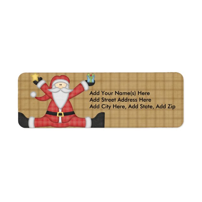 Père Noël personnalisé Étiquettes de vacances (Devant)