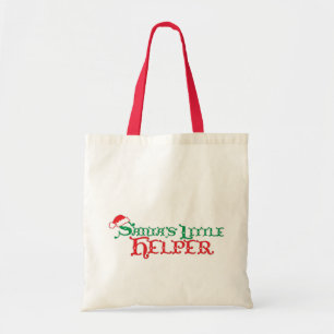 Père Noël petit aide rouge sac d'achat saisonnier