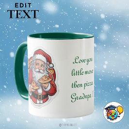 Père Noël Pizza Party Christmas Mug modifiable
